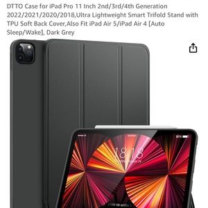 DTTO IPAD Case for iPad Pro 11 Inch Black